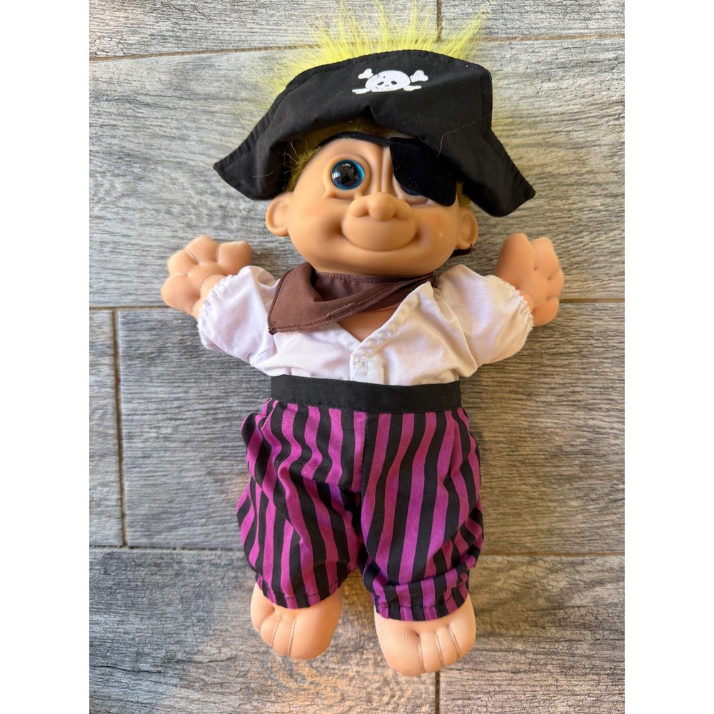 Russ Berrie Pirate Troll Doll 12" Kidz Soft Body Vintage Plush Sinbad 90s 2314